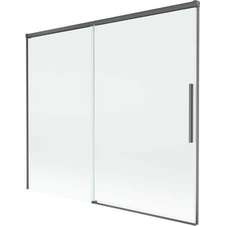 Mexen Rox parawan nawannowy 2-skrzydłowy rozsuwany 180 x 150 cm, transparent, gun gray szczotkowany - 8C9-180-001-66-00