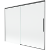 Mexen Rox parawan nawannowy 2-skrzydłowy rozsuwany 190 x 150 cm, transparent, gun gray szczotkowany - 8C9-190-001-66-00