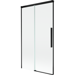 Mexen Rox parawan nawannowy 2-skrzydłowy rozsuwany 100 x 150 cm, transparent, czarny - 8C9-100-001-70-00