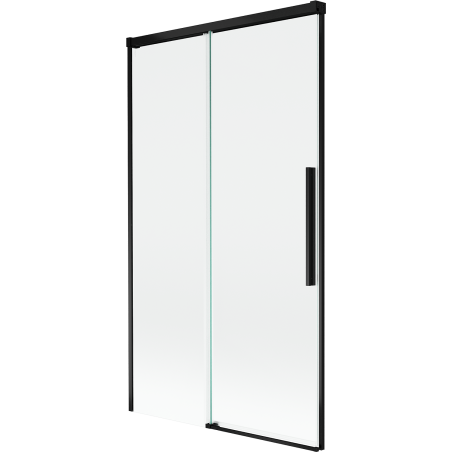 Mexen Rox parawan nawannowy 2-skrzydłowy rozsuwany 100 x 150 cm, transparent, czarny - 8C9-100-001-70-00