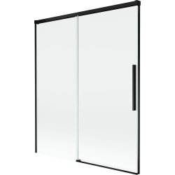 Mexen Rox parawan nawannowy 2-skrzydłowy rozsuwany 140 x 150 cm, transparent, czarny - 8C9-140-001-70-00