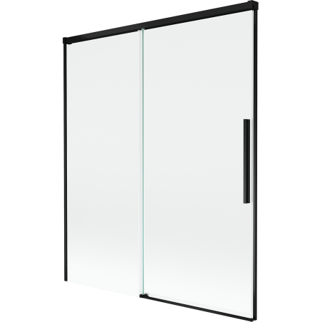 Mexen Rox parawan nawannowy 2-skrzydłowy rozsuwany 140 x 150 cm, transparent, czarny - 8C9-140-001-70-00