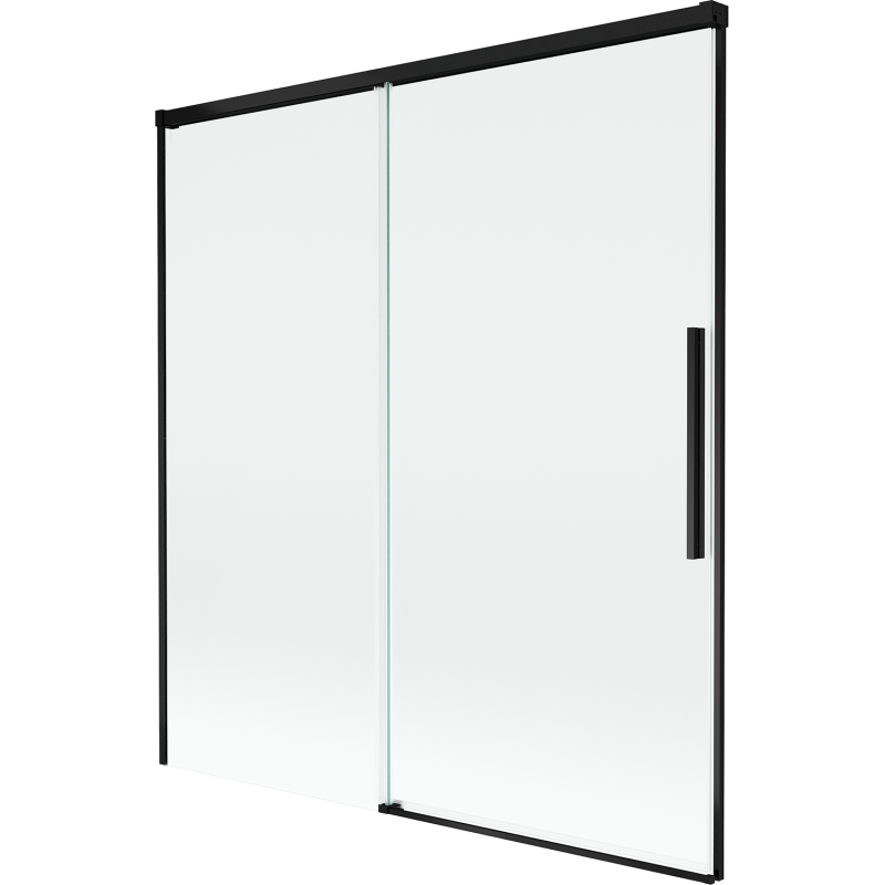 Mexen Rox parawan nawannowy 2-skrzydłowy rozsuwany 150 x 150 cm, transparent, czarny - 8C9-150-001-70-00