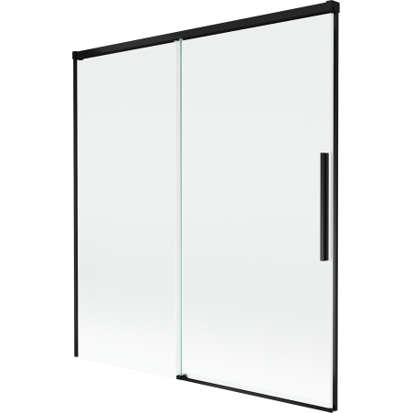 Mexen Rox parawan nawannowy 2-skrzydłowy rozsuwany 150 x 150 cm, transparent, czarny - 8C9-150-001-70-00