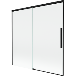 Mexen Rox parawan nawannowy 2-skrzydłowy rozsuwany 160 x 150 cm, transparent, czarny - 8C9-160-001-70-00