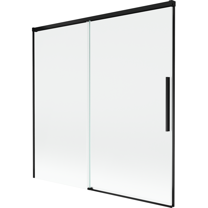 Mexen Rox parawan nawannowy 2-skrzydłowy rozsuwany 160 x 150 cm, transparent, czarny - 8C9-160-001-70-00