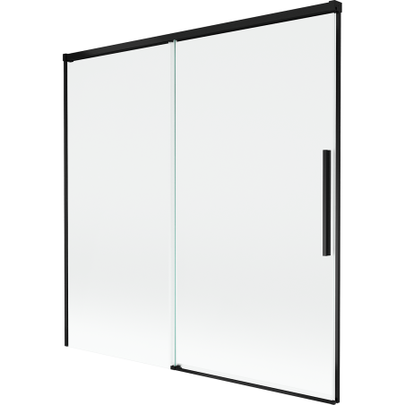 Mexen Rox parawan nawannowy 2-skrzydłowy rozsuwany 160 x 150 cm, transparent, czarny - 8C9-160-001-70-00