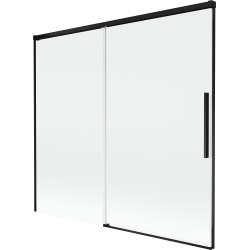 Mexen Rox parawan nawannowy 2-skrzydłowy rozsuwany 170 x 150 cm, transparent, czarny - 8C9-170-001-70-00