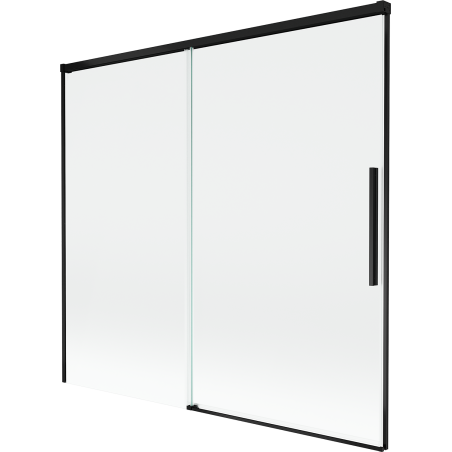 Mexen Rox parawan nawannowy 2-skrzydłowy rozsuwany 170 x 150 cm, transparent, czarny - 8C9-170-001-70-00