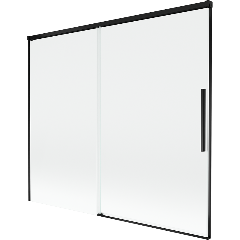 Mexen Rox parawan nawannowy 2-skrzydłowy rozsuwany 180 x 150 cm, transparent, czarny - 8C9-180-001-70-00