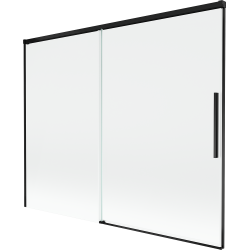 Mexen Rox parawan nawannowy 2-skrzydłowy rozsuwany 190 x 150 cm, transparent, czarny - 8C9-190-001-70-00