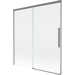 Mexen Rox parawan nawannowy 2-skrzydłowy rozsuwany 150 x 150 cm, transparent, gun metal - 8C9-150-001-95-00