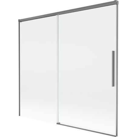 Mexen Rox parawan nawannowy 2-skrzydłowy rozsuwany 170 x 150 cm, transparent, gun metal - 8C9-170-001-95-00