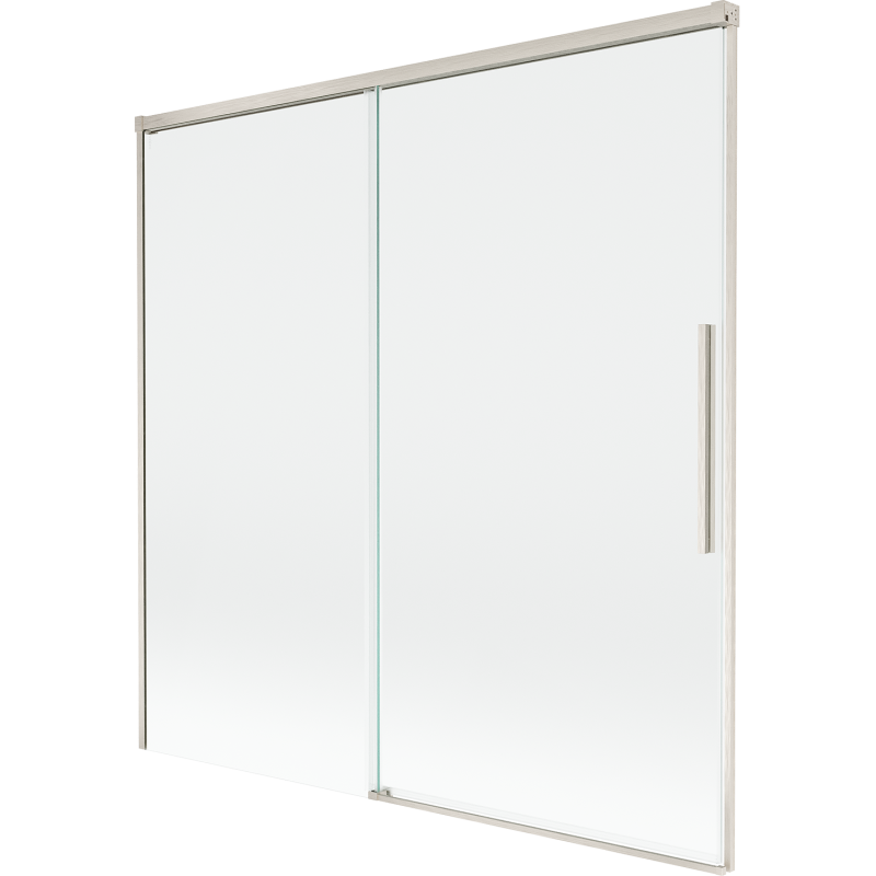 Mexen Rox parawan nawannowy 2-skrzydłowy rozsuwany 160 x 150 cm, transparent, nikiel szczotkowany - 8C9-160-001-97-00