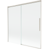 Mexen Rox parawan nawannowy 2-skrzydłowy rozsuwany 160 x 150 cm, transparent, nikiel szczotkowany - 8C9-160-001-97-00
