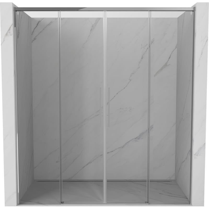 Mexen Rox Duo drzwi prysznicowe rozsuwane 200 cm, transparent, chrom - 8C2-200-002-01-00