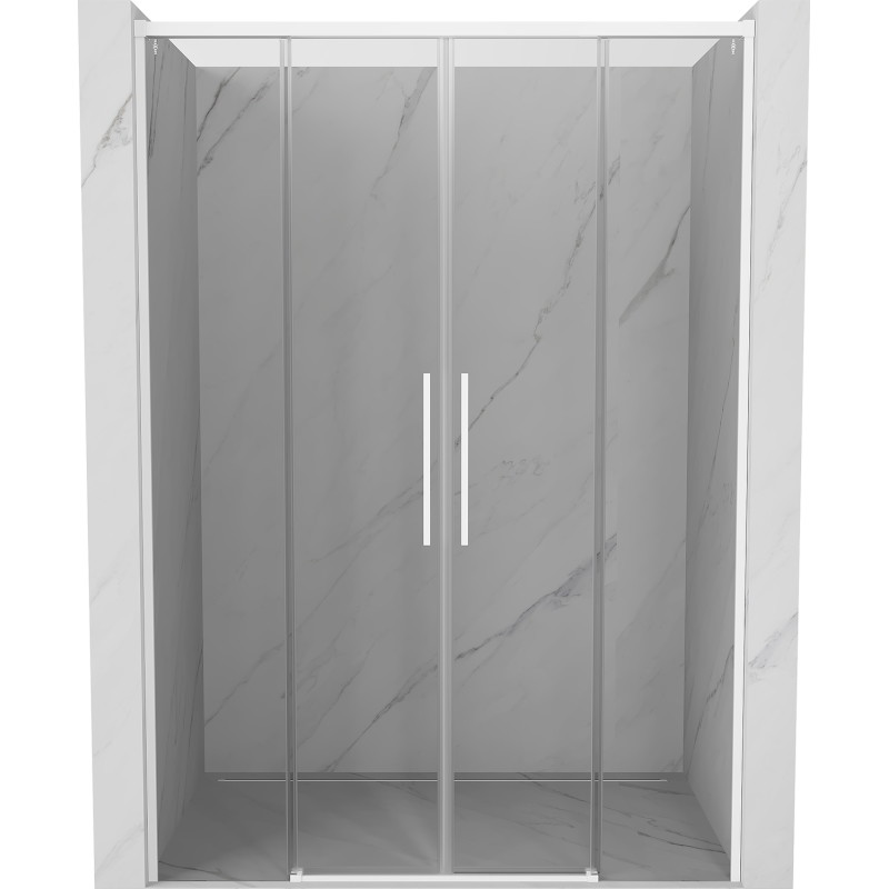 Mexen Rox Duo drzwi prysznicowe rozsuwane 150 cm, transparent, białe - 8C2-150-002-20-00