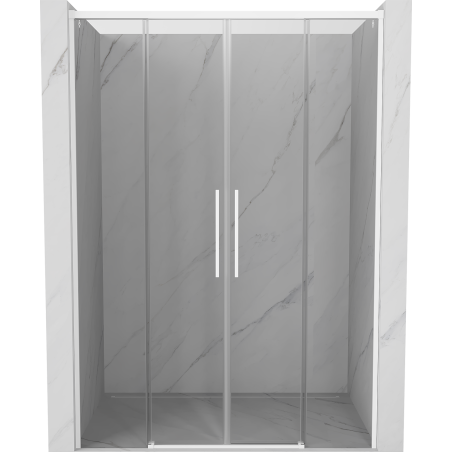 Mexen Rox Duo drzwi prysznicowe rozsuwane 150 cm, transparent, białe - 8C2-150-002-20-00