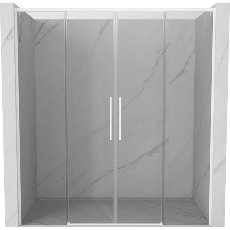 Mexen Rox Duo drzwi prysznicowe rozsuwane 180 cm, transparent, białe - 8C2-180-002-20-00