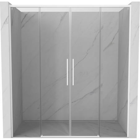 Mexen Rox Duo drzwi prysznicowe rozsuwane 190 cm, transparent, białe - 8C2-190-002-20-00