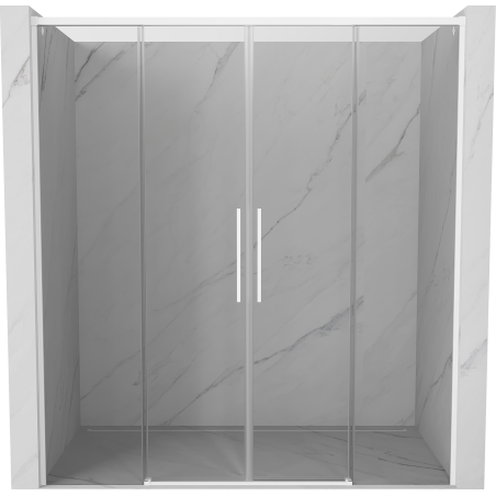 Mexen Rox Duo drzwi prysznicowe rozsuwane 200 cm, transparent, białe - 8C2-200-002-20-00