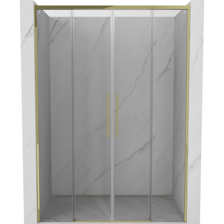 Mexen Rox Duo drzwi prysznicowe rozsuwane 140 cm, transparent, złote - 8C2-140-002-50-00