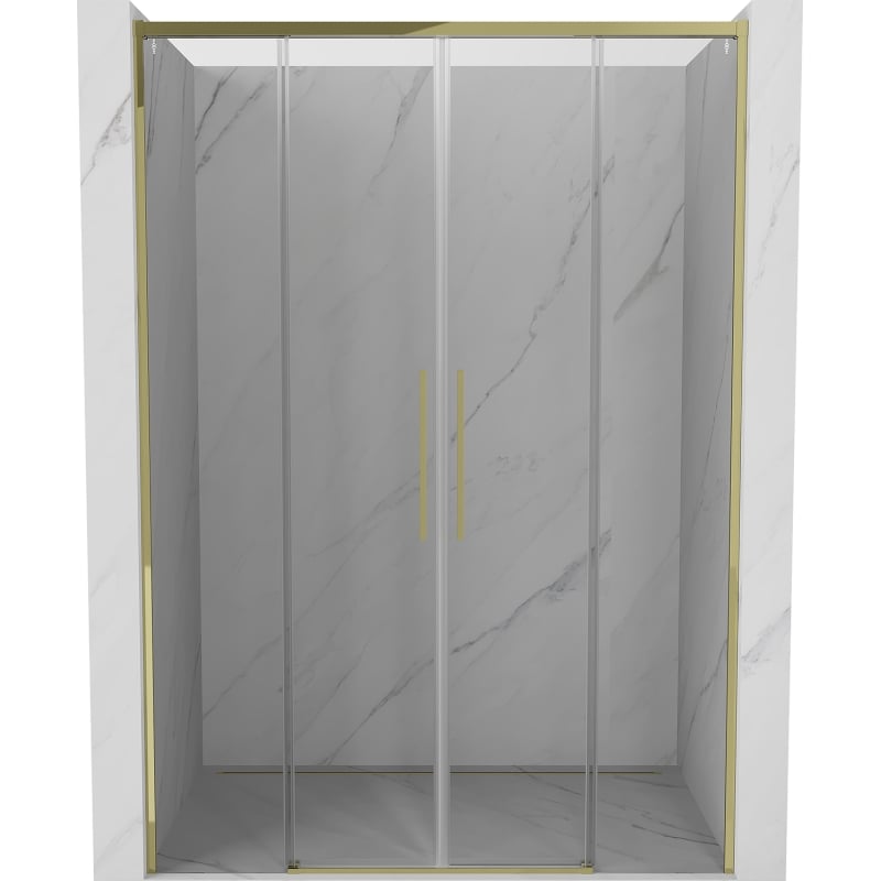 Mexen Rox Duo drzwi prysznicowe rozsuwane 160 cm, transparent, złote - 8C2-160-002-50-00
