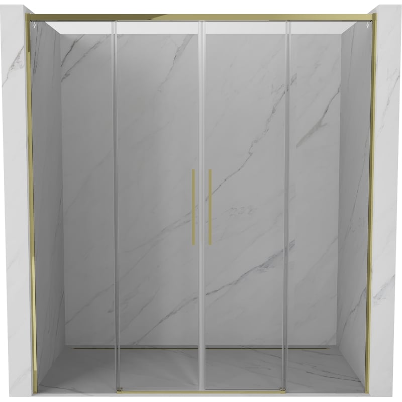Mexen Rox Duo drzwi prysznicowe rozsuwane 180 cm, transparent, złote - 8C2-180-002-50-00