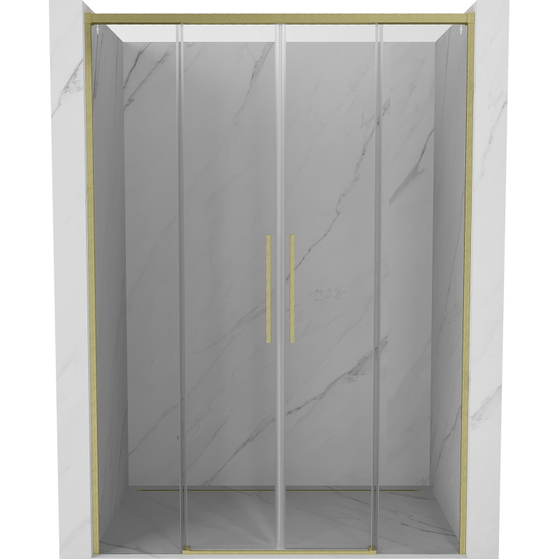 Mexen Rox Duo drzwi prysznicowe rozsuwane 140 cm, transparent, złote szczotkowane - 8C2-140-002-55-00