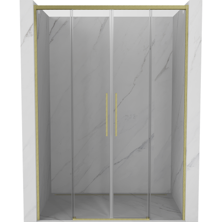 Mexen Rox Duo drzwi prysznicowe rozsuwane 140 cm, transparent, złote szczotkowane - 8C2-140-002-55-00
