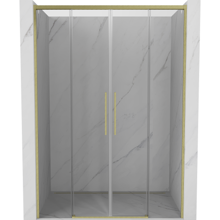 Mexen Rox Duo drzwi prysznicowe rozsuwane 160 cm, transparent, złote szczotkowane - 8C2-160-002-55-00