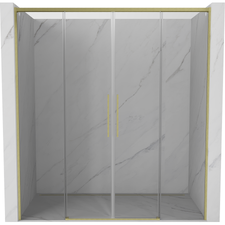 Mexen Rox Duo drzwi prysznicowe rozsuwane 190 cm, transparent, złote szczotkowane - 8C2-190-002-55-00