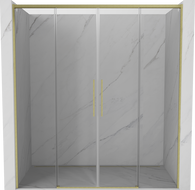 Mexen Rox Duo drzwi prysznicowe rozsuwane 200 cm, transparent, złote szczotkowane - 8C2-200-002-55-00