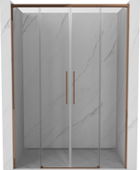 Mexen Rox Duo drzwi prysznicowe rozsuwane 140 cm, transparent, różowe złoto - 8C2-140-002-60-00