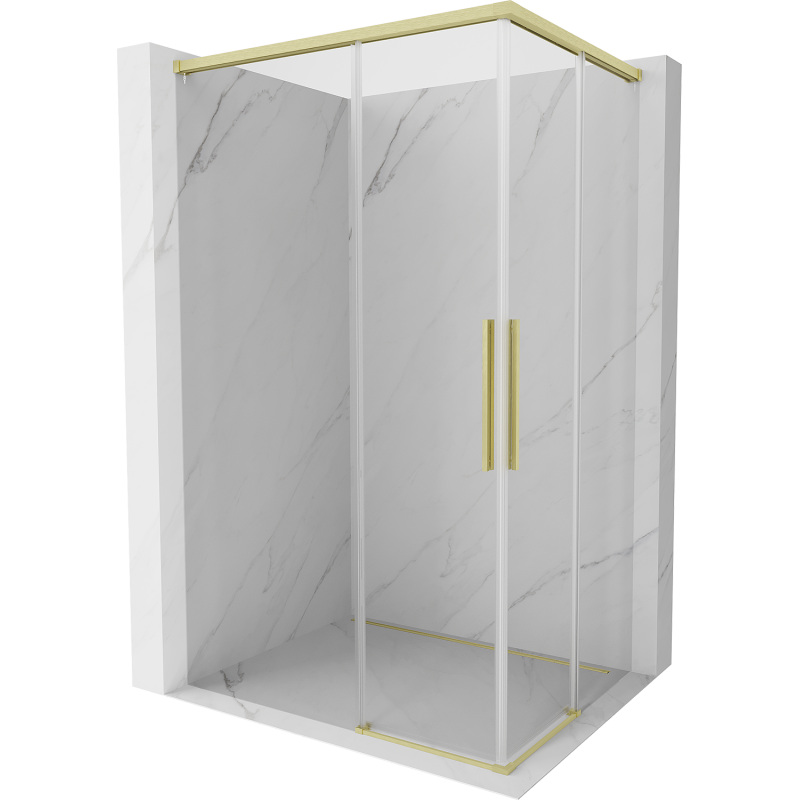 Mexen Rox Duo kabina prysznicowa rozsuwana 80 x 75 cm, transparent, złota szczotkowana - 8C2D-080-075-55-00