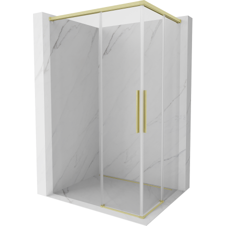Mexen Rox Duo kabina prysznicowa rozsuwana 80 x 75 cm, transparent, złota szczotkowana - 8C2D-080-075-55-00