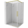 Mexen Rox Duo kabina prysznicowa rozsuwana 80 x 75 cm, transparent, złota szczotkowana - 8C2D-080-075-55-00
