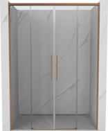 Mexen Rox Duo drzwi prysznicowe rozsuwane 140 cm, transparent, miedź szczotkowana - 8C2-140-002-65-00