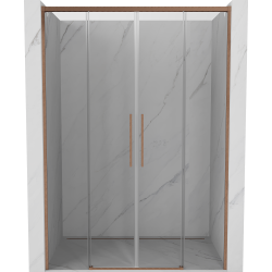 Mexen Rox drzwi prysznicowe rozsuwane 160 cm, transparent, miedź szczotkowana - 8C2-160-002-65-00