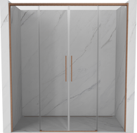 Mexen Rox Duo drzwi prysznicowe rozsuwane 180 cm, transparent, miedź szczotkowana - 8C2-180-002-65-00