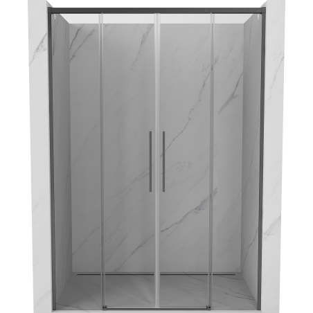 Mexen Rox Duo drzwi prysznicowe rozsuwane 150 cm, transparent, gun gray szczotkowany - 8C2-150-002-66-00
