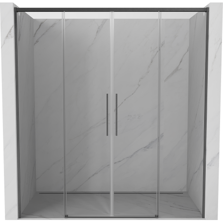 Mexen Rox Duo drzwi prysznicowe rozsuwane 190 cm, transparent, gun gray szczotkowany - 8C2-190-002-66-00