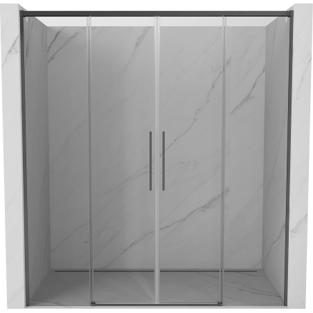 Mexen Rox Duo drzwi prysznicowe rozsuwane 200 cm, transparent, gun gray szczotkowany - 8C2-200-002-66-00
