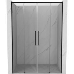 Mexen Rox drzwi prysznicowe rozsuwane 150 cm, transparent, czarne - 8C2-150-002-70-00