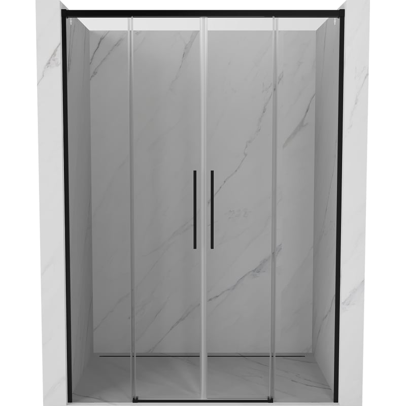 Mexen Rox Duo drzwi prysznicowe rozsuwane 160 cm, transparent, czarne - 8C2-160-002-70-00