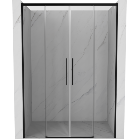 Mexen Rox Duo drzwi prysznicowe rozsuwane 160 cm, transparent, czarne - 8C2-160-002-70-00