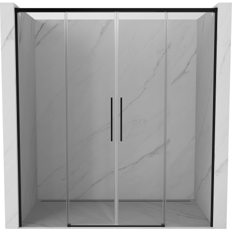Mexen Rox Duo drzwi prysznicowe rozsuwane 190 cm, transparent, czarne - 8C2-190-002-70-00