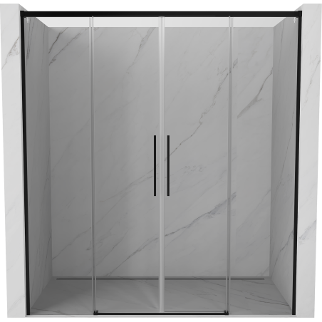 Mexen Rox Duo drzwi prysznicowe rozsuwane 200 cm, transparent, czarne - 8C2-200-002-70-00
