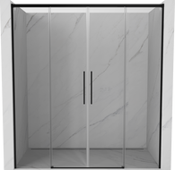 Mexen Rox Duo drzwi prysznicowe rozsuwane 200 cm, transparent, czarne - 8C2-200-002-70-00