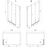 Mexen Lunar-F L drzwi prysznicowe składane lewe 130 cm, transparent, złote - 836SL-130-050-50-00-L